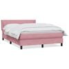 vidaXL Giroletto a Molle con Materasso Rosa 140x210 cm in Velluto