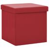vidaXL Sgabello con Contenitore Pieghevole Rosso Vino in PVC