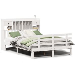 vidaXL Letto Libreria senza Materasso Bianco 150x200 cm Legno di Pino