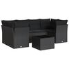 vidaXL Set Divani da Giardino con Cuscini 7pz Nero Polyrattan