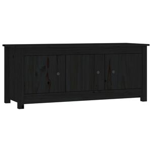 vidaXL Scarpiera Nera 110x38x45,5 cm in Legno Massello di Pino
