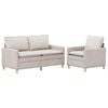 vidaXL Set di divani 2 pz Crema Poliestere