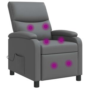vidaXL Poltrona Massaggiante Grigio Similpelle