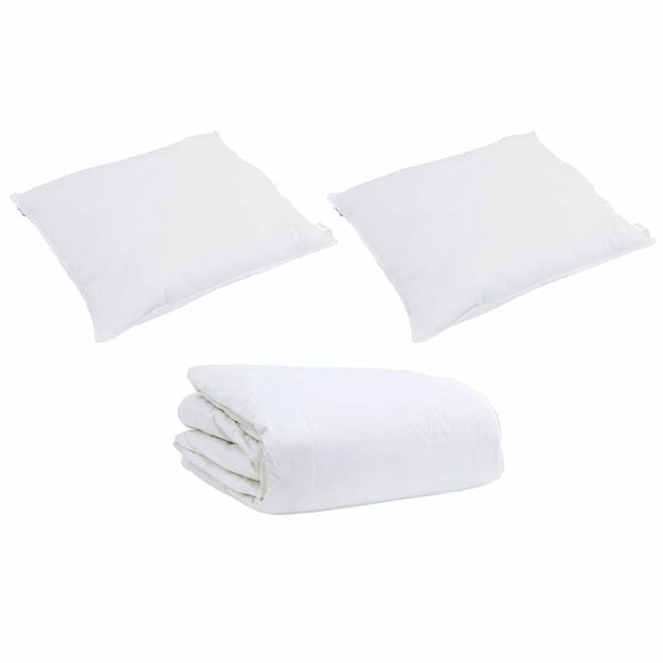 vidaXL Set di Piumoni con cuscino 3 pcs Bianco Piuma d'anatra