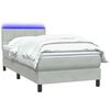 vidaXL Letto a Molle con Materasso e LED Grigio Chiaro 100x220cm Velluto