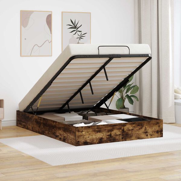 vidaXL Letto ottomano Quercia Affumicata 193 x 120 x 25 cm