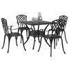 vidaXL Set di Tavolo da Giardino 5 pcs Nero Alluminio pressofuso