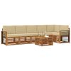 vidaXL Set divano sezionale con cuscino 7 pcs Naturale e Beige
