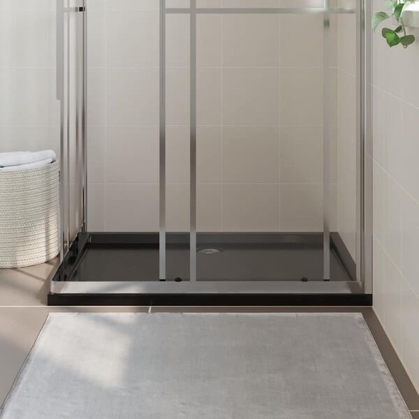 vidaXL Piatto Doccia in ABS Rettangolare Nero 80x120 cm