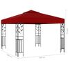 vidaXL Gazebo con Stringa di Luci LED 3x3 m Rosso Vino