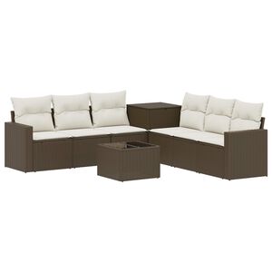 vidaXL Set di divani 8 pz Marrone e Bianco Crema