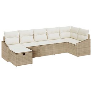 vidaXL Set di divani con cuscino 7 pcs polyrattan
