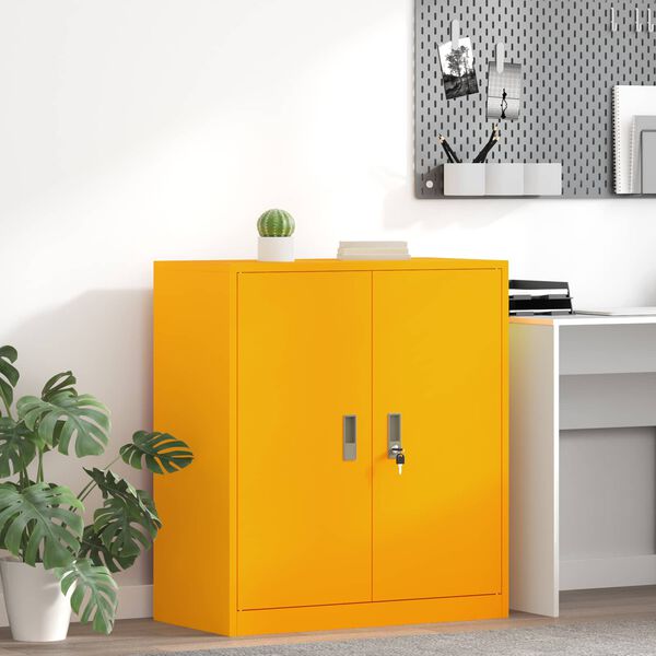 vidaXL Armadio Giallo senape 80 x 40 x 90 cm Acciaio