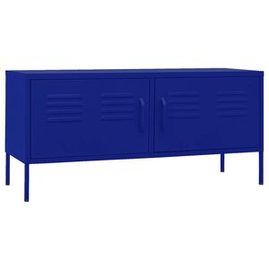 vidaXL Mobile TV Blu Marino 105x35x50 cm in Acciaio