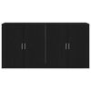 vidaXL Credenza 2 pcs Rovere Nero 79 x 38 x 80 cm Legno multistrato