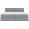 vidaXL Letto con testiera Grigio chiaro 200 x 200 cm Tessuto
