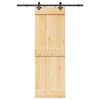 vidaXL Porta Scorrevole con Set Hardware 70x210 cm Legno Massello Pino