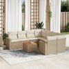 vidaXL Set Divano da Giardino 9 pz con Cuscini Beige in Polyrattan