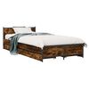 vidaXL Struttura letto con testata con ruota Rovere Fumo 80 x 200 cm