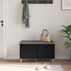 vidaXL Panca per ingresso con cuscino Rovere Nero 80 x 38 x 46 cm