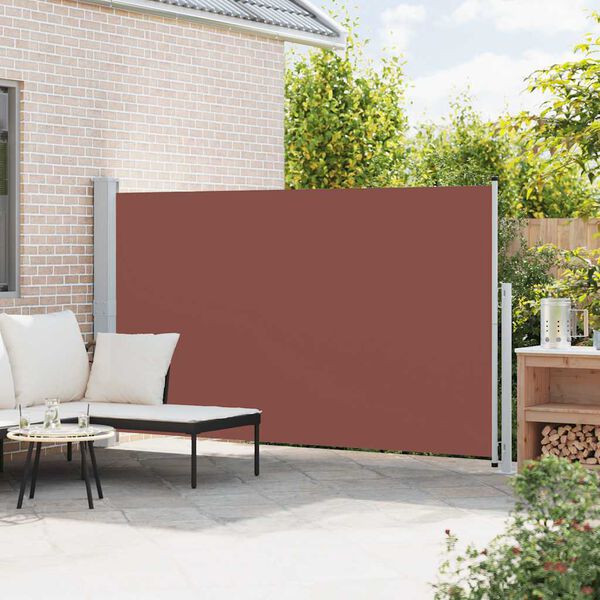 vidaXL Tenda Laterale Retrattile per Patio 180x300 cm Marrone