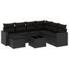 vidaXL Set Divani da Giardino con Cuscini 8 pz Nero in Polyrattan
