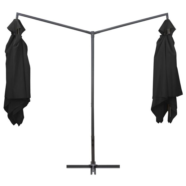 vidaXL Ombrellone Doppio con Palo in Acciaio 250x250 cm Nero
