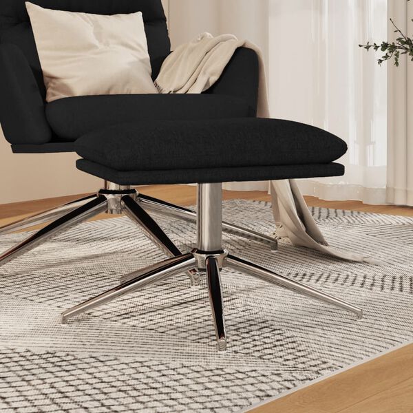 vidaXL Poggiapiedi Nero 60x60x35 cm in Tessuto