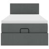 vidaXL Pouf Letto con Materasso e LED Grigio Scuro 90x200 cm Tessuto