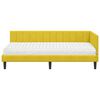 vidaXL Struttura Letto Angolare con Materasso 2 pcs Giallo Velluto