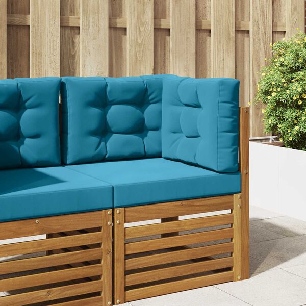 vidaXL Cuscino per divano da esterno 3 pcs Blu Reale Poliestere