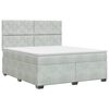 vidaXL Letto box spring con materasso Grigio Chiaro 180 x 200 cm