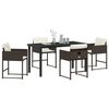 vidaXL Set da Pranzo per Giardino 5 pcs Marrone polyrattan