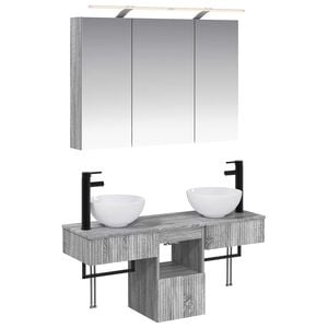 vidaXL Set di Armadi da Bagno 4 pcs Sonoma grigio 100 x 14,5 x 70 cm