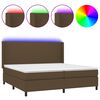 vidaXL Letto a Molle Materasso e LED MarroneScuro 200x200cm in Tessuto