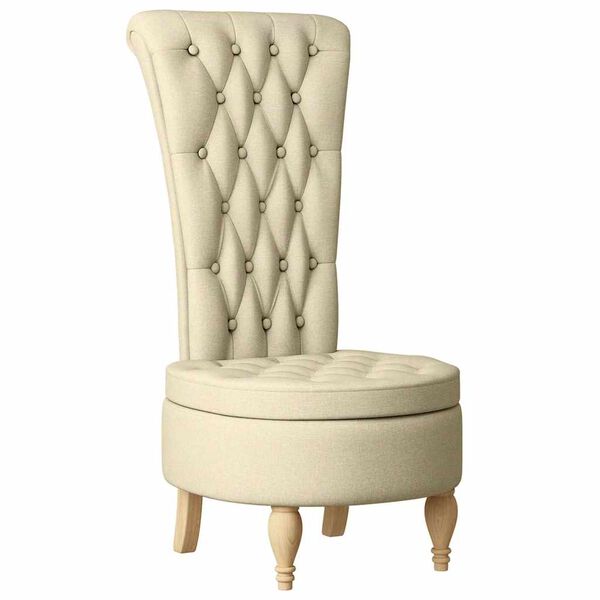 vidaXL Poltrona Slipper Crema 56,5 x 70 x 110 cm Tessuto