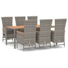 vidaXL Set da Pranzo da Giardino 7 pz con Cuscini in Polyrattan Grigio