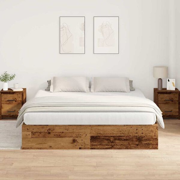vidaXL Struttura letto con contenitore Legno vecchio 180 x 200 cm