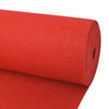 vidaXL Tappeto Tinta unita Rosso 1,2 x 12 m Poliestere