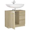 vidaXL Mobile Sottolavabo Rovere Sonoma 63x30x54 cm Legno Multistrato