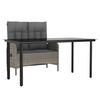 vidaXL Set da Pranzo da Giardino 2 pz con Cuscini in Polyrattan Grigio