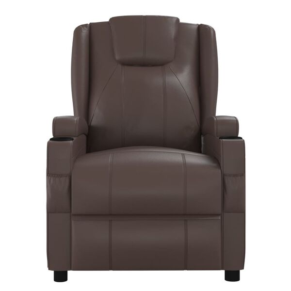 vidaXL Poltrona Alzapersona Massaggiante Marrone in Similpelle