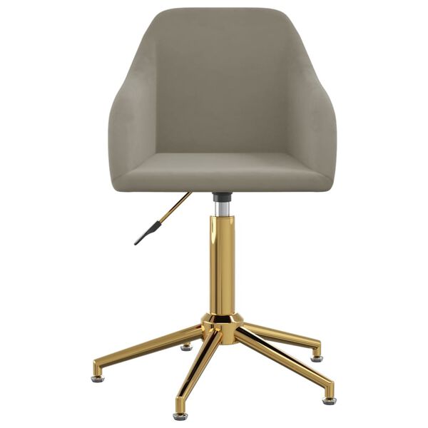 vidaXL Sedia da Pranzo Girevole Grigio Chiaro in Velluto