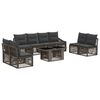 vidaXL Set Divano da Giardino 9 pz Grigio e Grigio Scuro polyrattan