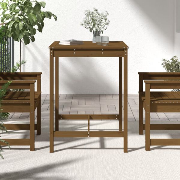 vidaXL Tavolo da Giardino Ambra 82,5x82,5x110cm Legno Massello di Pino