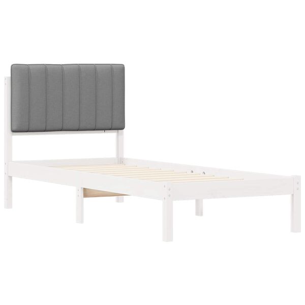 vidaXL Letto con Testiera Rivestita Grigio chiaro 80 x 200 cm