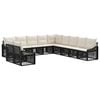 vidaXL Set Divano da Giardino 11 pz Nero polyrattan