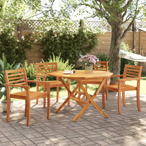 vidaXL Sedie da Giardino 4 pz 59x55x85 cm Legno Massello di Acacia