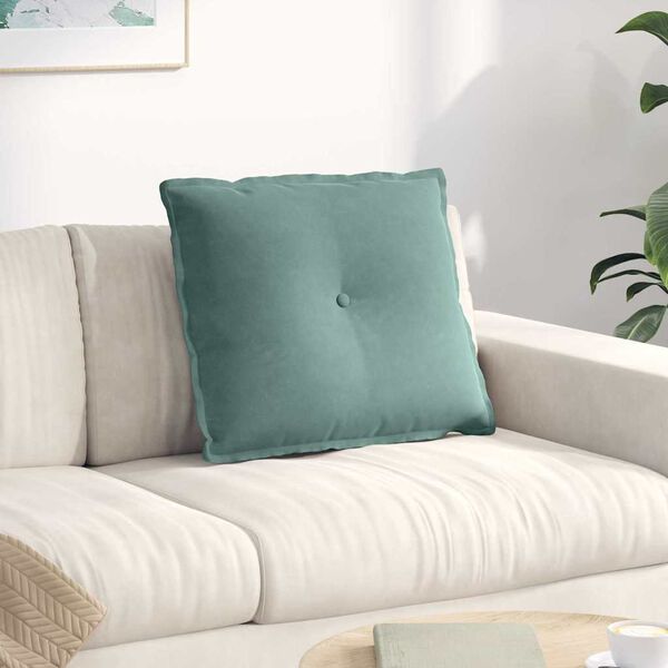 vidaXL Cuscino per Schiena Verde Mare 60 x 50 cm Tessuto in Cords