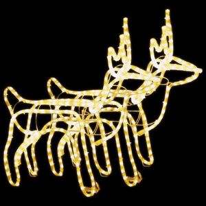 vidaXL Figure Natalizie Renne 2 pz Bianco Caldo 60x30x60 cm